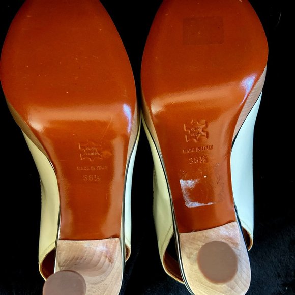 LANVIN Patent Leather Colorblock Slingback Pumps - Picture 3 of 5